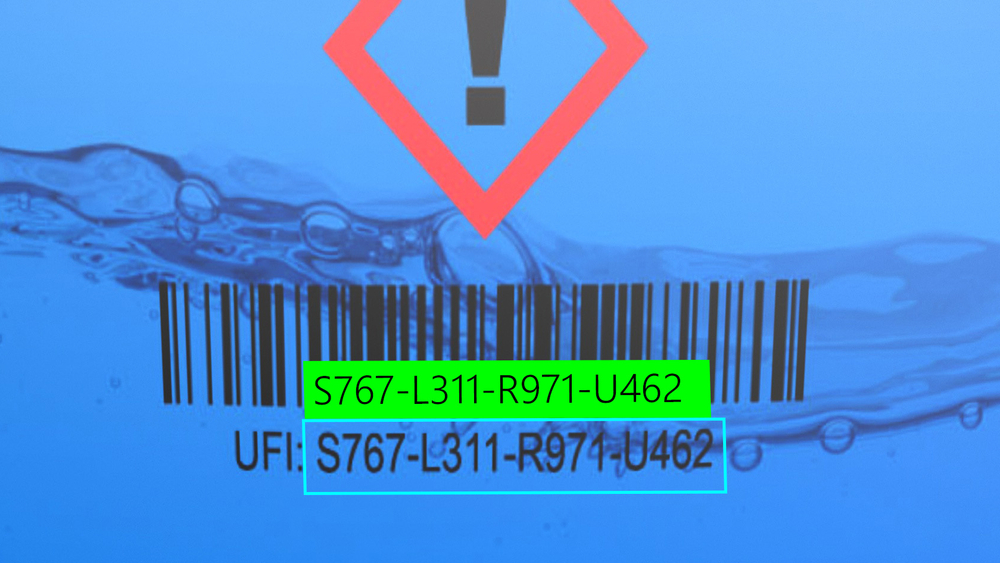 FMCG IS3800 Detergent OCR Closeup blue