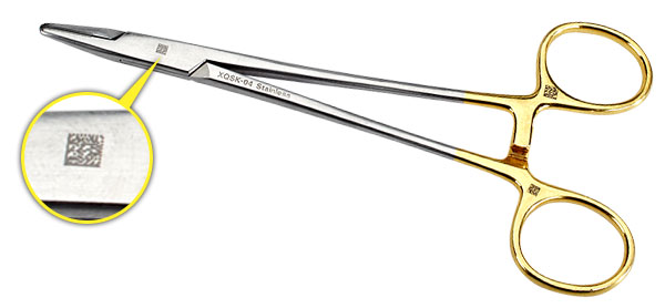DPM code on surgical scissors