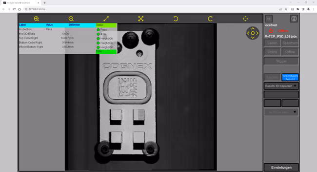 In-Sight 3D training Custom View WebHMI